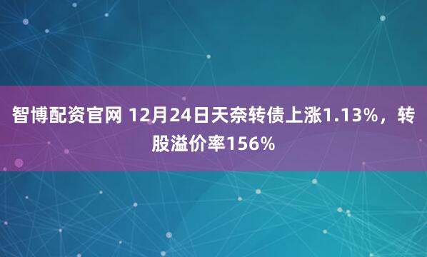 智博配资官网 12月24日天奈转债上涨1.13%，转股溢价率156%