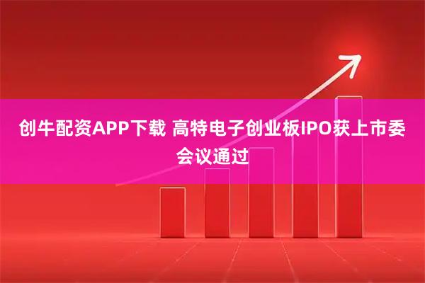 创牛配资APP下载 高特电子创业板IPO获上市委会议通过