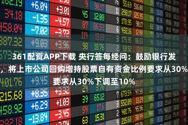 361配资APP下载 央行答每经问：鼓励银行发放信用贷款，将上市公司回购增持股票自有资金比例要求从30%下调至10%