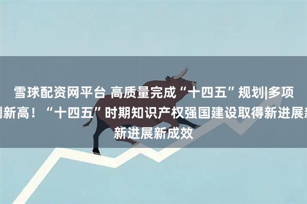 雪球配资网平台 高质量完成“十四五”规划|多项数据创新高！“十四五”时期知识产权强国建设取得新进展新成效
