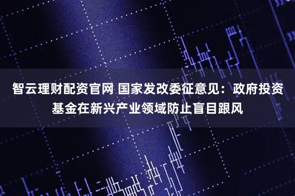 智云理财配资官网 国家发改委征意见：政府投资基金在新兴产业领域防止盲目跟风